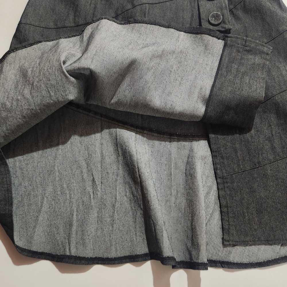 Vtg Sandro Sportswear Women's Denim Midi Skirt Sz 12 Dark Wash A-Line Buttons - Picture 7 of 10